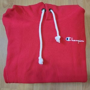 Champion Reverse Weave Hoodie Red Small